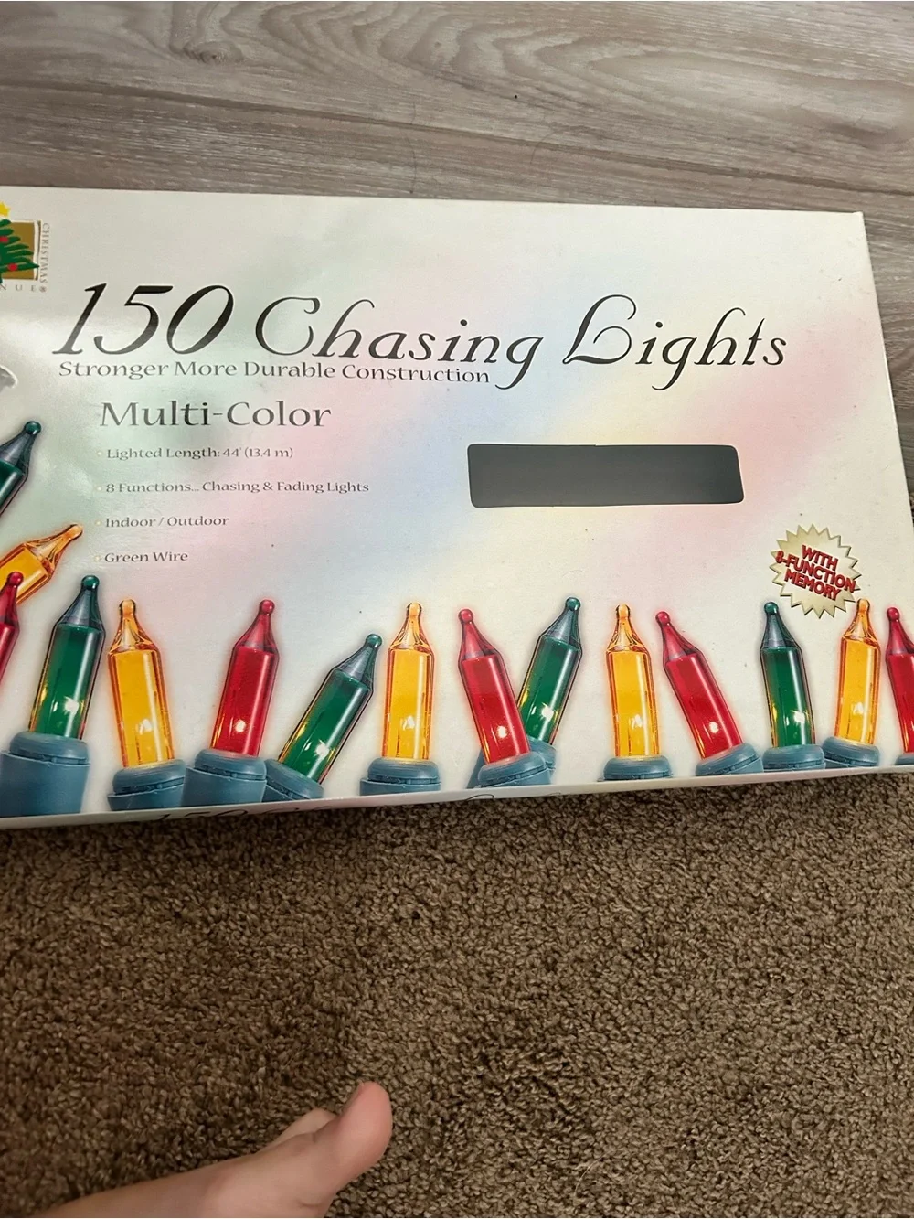 Vintage 150 Multicolor Chasing Christmas Light 8 Modes Set NIB